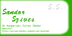sandor szives business card